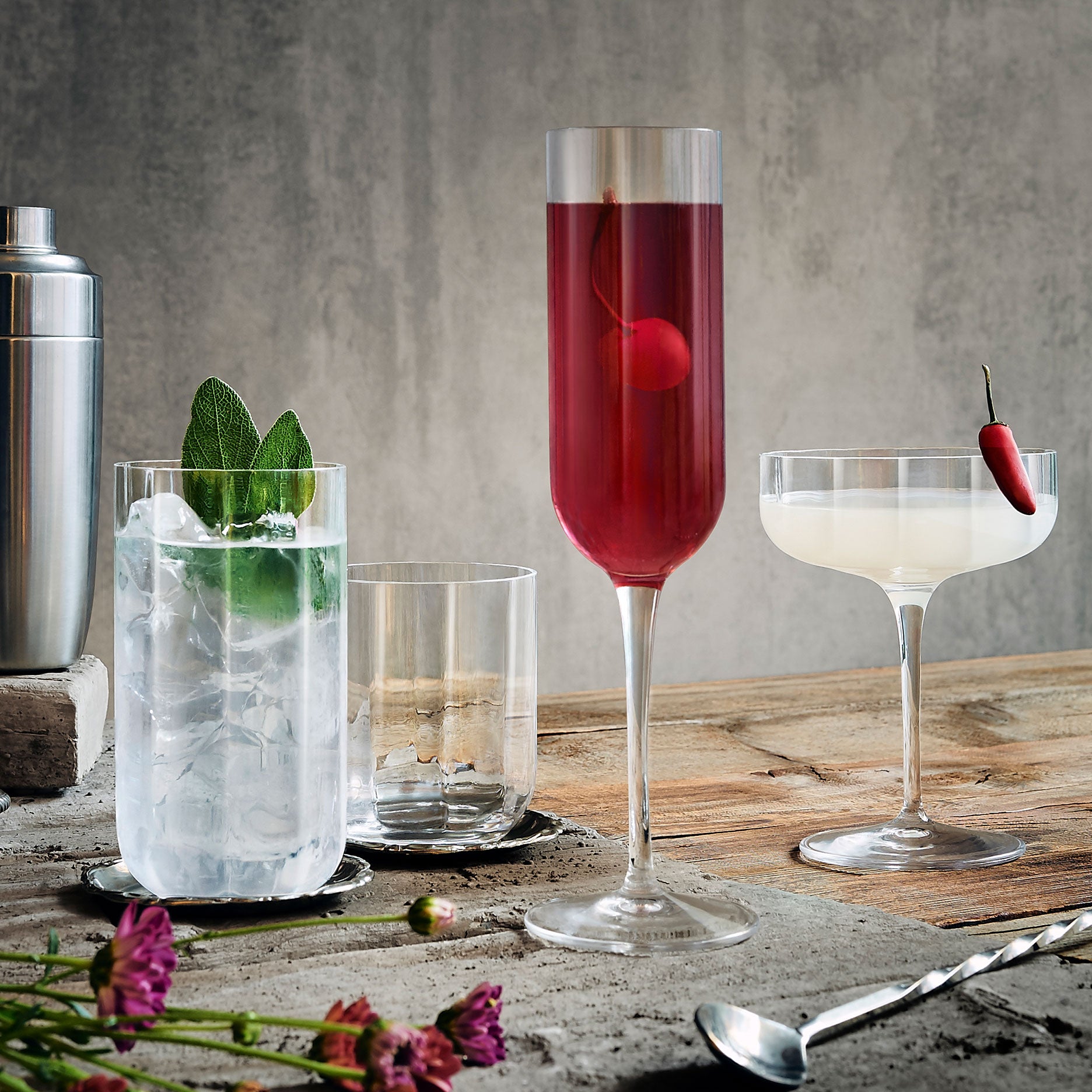 Jazz vandglas/whiskyglas 4 stk